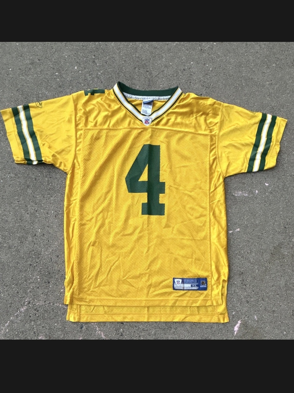 Reebok Kids Yellow & Green Football Jersey with #4 Favre